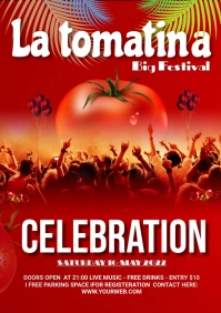 La tomatino party flyer poster A4 template