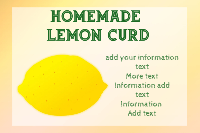 Plantilla de Homemade Lemon Curd Labels | PosterMyWall