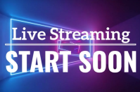 label Live Streaming start soon flyer Etichetta template