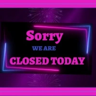 label neon closed today poster template