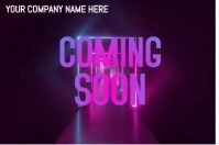 Label neon coming soon flyer 2024 Tatak template
