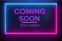 Label neon coming soon flyer template