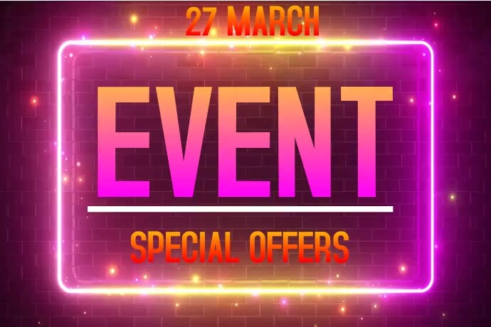 New Event Label Label neon event flyer 2024 Template | PosterMyWall