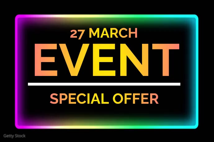 New Event Label Label neon events flyer 2024 Template | PosterMyWall