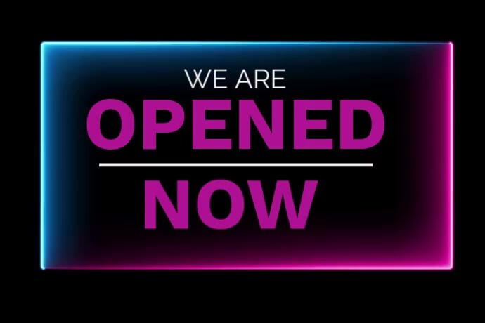 label open neon video flyer template
