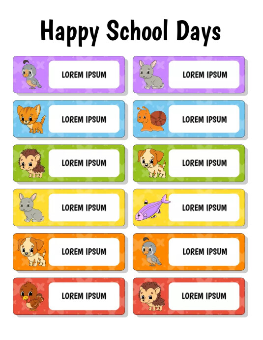 Sticker Layout School Label Stickers For School Layout Template | PosterMyWall