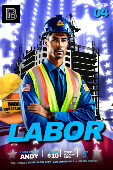 Labor Celebration Video Cartaz template