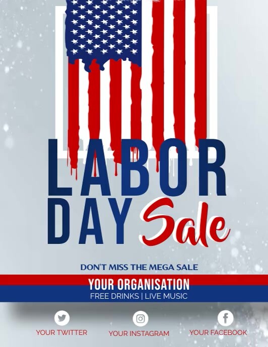 Labor day,Veteran's day,memorial day Ulotka (US Letter) template