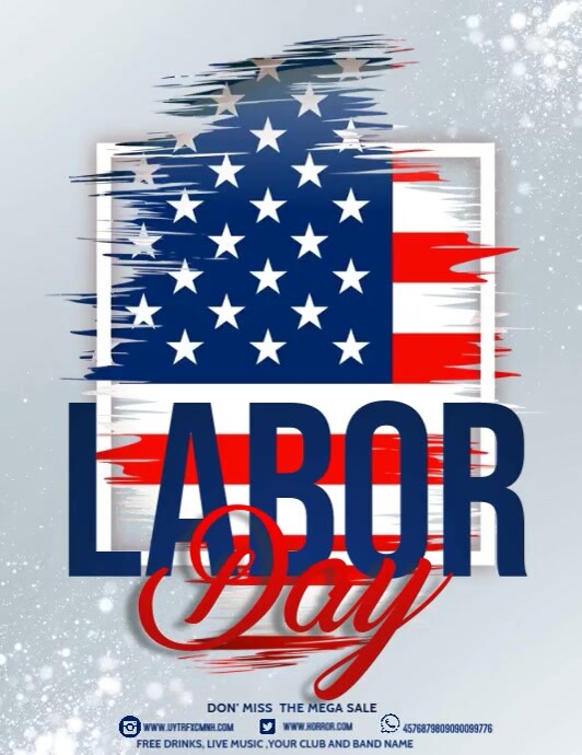 Labor day,Veteran's day,memorial day Ulotka (US Letter) template