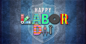紫色 LABOR DAY AD DESIGN TEMPLATE Gedeelde afbeelding op Facebook