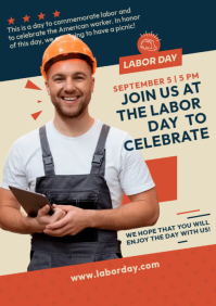 黄色 Labor Day Celebration A4 Template