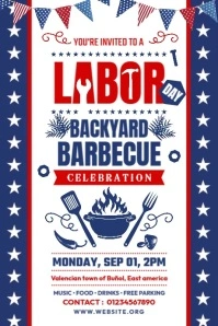 Labor Day Backyard Barbecue Display Template Plakkaat