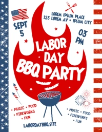 LABOR DAY BARBECUE FLYER Pamflet (VSA Brief) template
