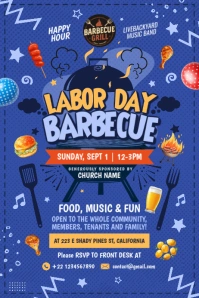 Labor Day Barbecue Poster Template Plakkaat
