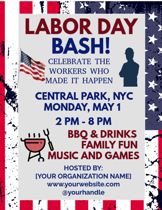 Labor Day Bash Flyer 传单(美国信函) template