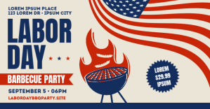 LABOR DAY BBQ BANNER delt Facebook-billede template