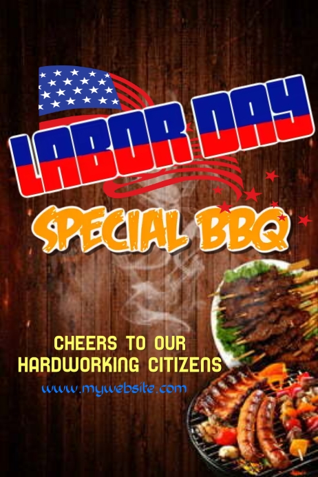 LABOR DAY BBQ Poster template