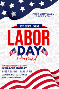Labor Day BBQ Invitation Template Poster