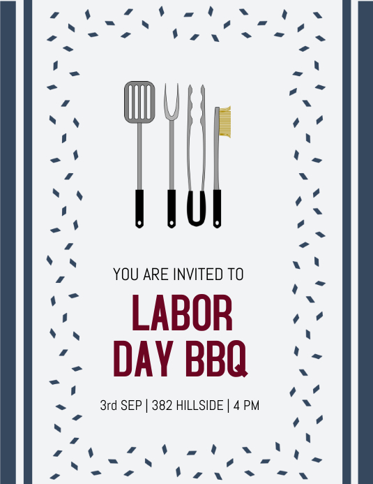 Labor Day Bbq Invite Template Postermywall