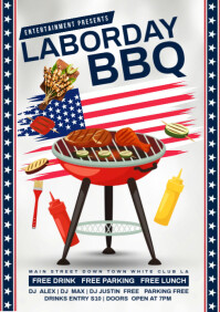 Labor day bbq party A4 template