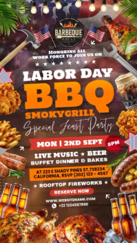 Labor Day BBQ Party Display Template Instagram Story