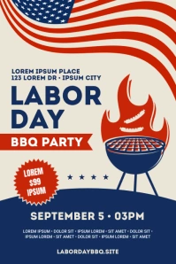 LABOR DAY BBQ POSTER template
