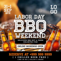 Schwarz BBQ Weekend Сообщение Instagram Template