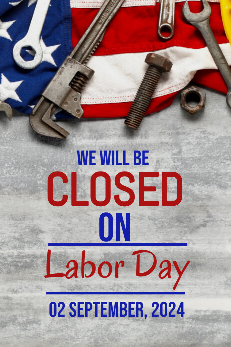 Labor Day business closed ad poster Cartaz template