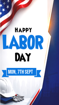 白色 Labor Day Celebration Instagram-Story Template