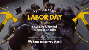 Labor Day Celebration Event Facebook Cover Video Facebook-covervideo (16:9) template