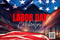 Lila Labor Day Celebration Bandera Template