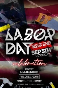 Schwarz Labor Day Weekend Celebration 海报 Template