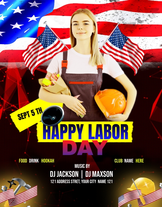 labor day clelebration flyer ad design Template | PosterMyWall
