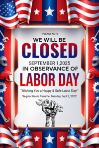 Labor Day Closed Ad Template Poster