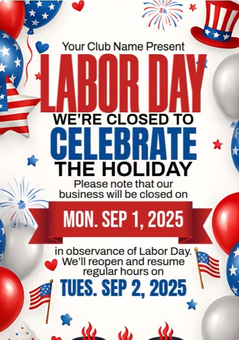 Labor Day Closed Announcement A4 template