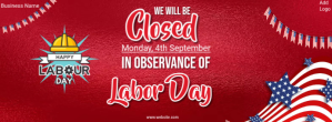 Rood Holiday Closure Announcement Facebook-omslagfoto Template