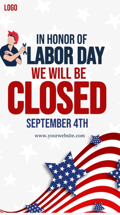 labor day closing ad,closed on labor day ad Instagram Story template