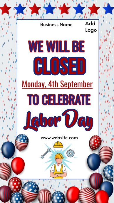 labor day closing ad,closed on labor day ad História do Instagram template