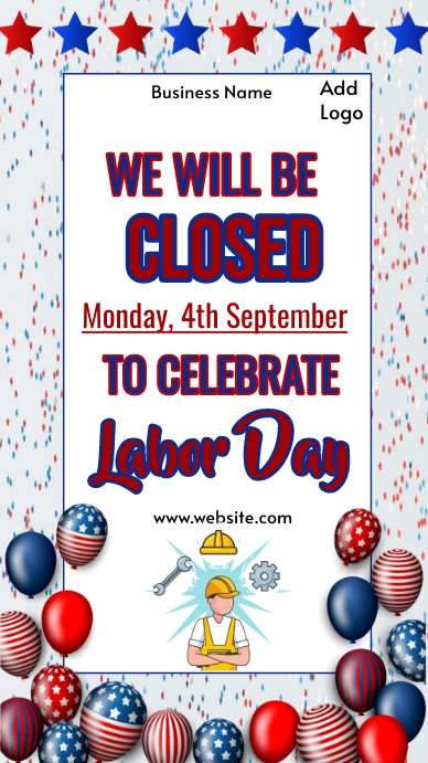 labor day closing ad,closed on labor day ad Instagram Story template