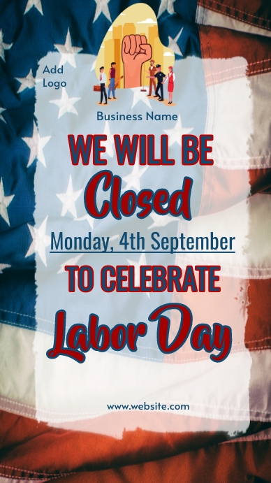 labor day closing ad,closed on labor day ad Instagram-Story template