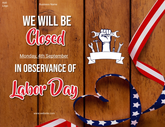 labor day closing ad,closed on labor day ad Folheto (US Letter) template