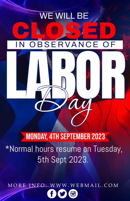 labor day closing notice Template | PosterMyWall