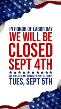 Labor Day Closing Noticed Instagram Story template