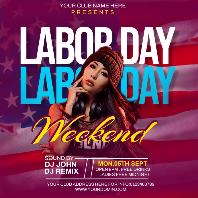 Labor day Сообщение Instagram template