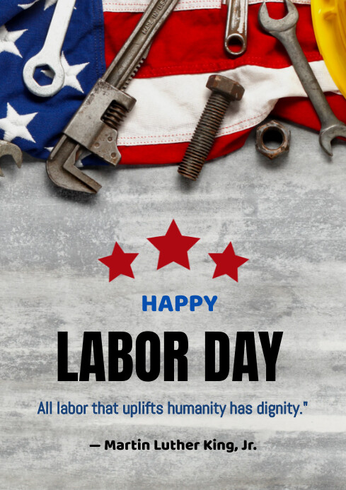 Grey Labor Day A4 Template | PosterMyWall