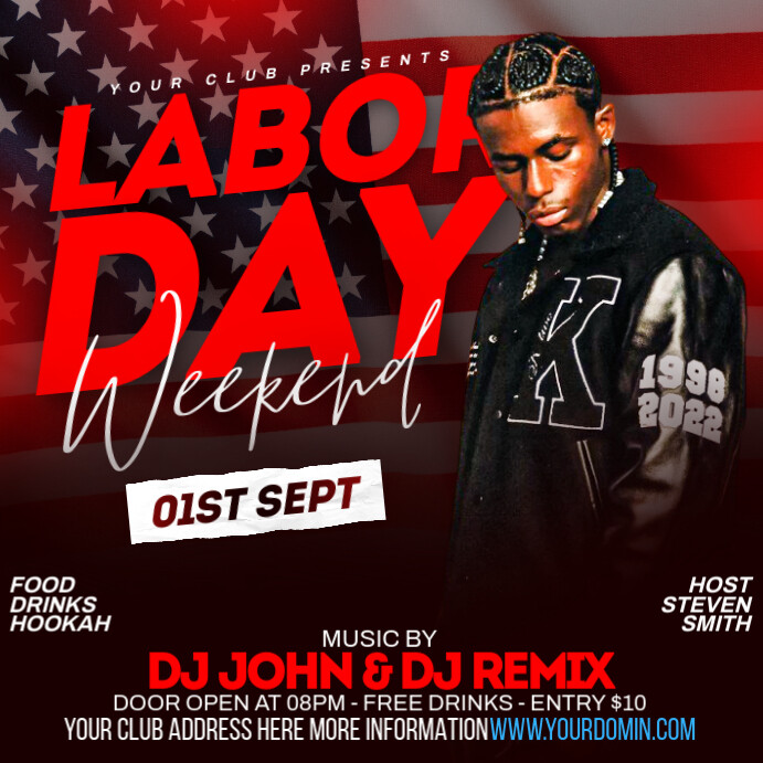 Labor day Instagram 帖子 template