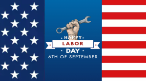 Purple Labor Day Celebration Digital Display Template