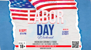 White Labor Day Club Event Digitalt display Template