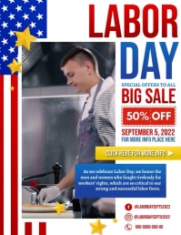 Putih Labor Day Løbeseddel Template
