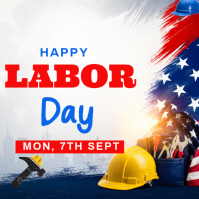 White Labor Day Celebration Сообщение Instagram Template